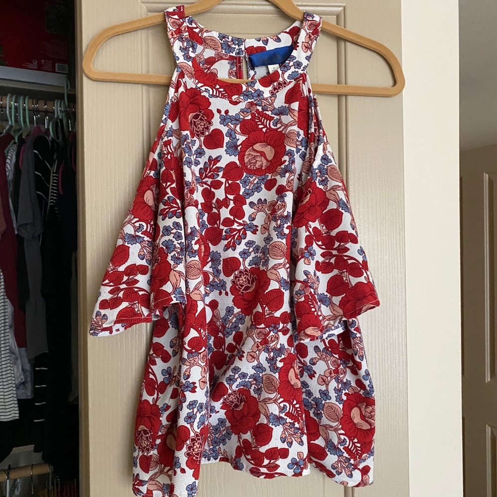 Cold Shoulder Floral Blouse